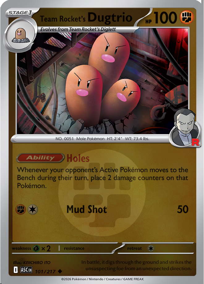 Team Rocket's Dugtrio (Energy Symbol Pattern)