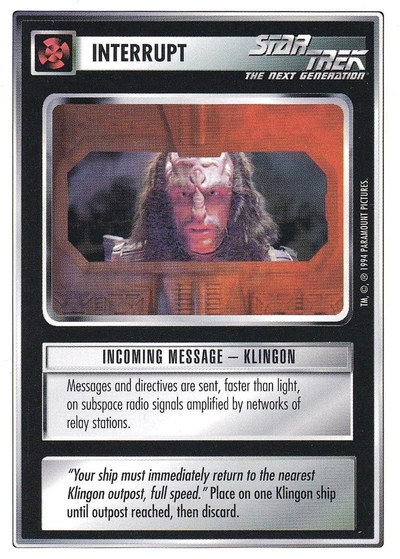 Incoming Message - Klingon
