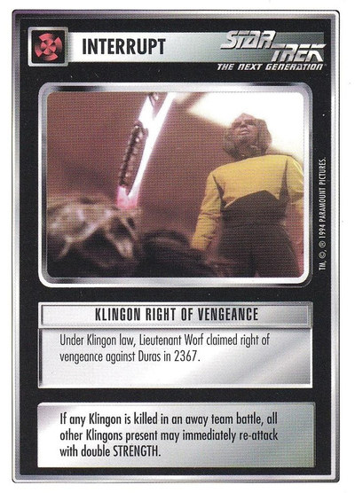 Klingon Right of Vengeance