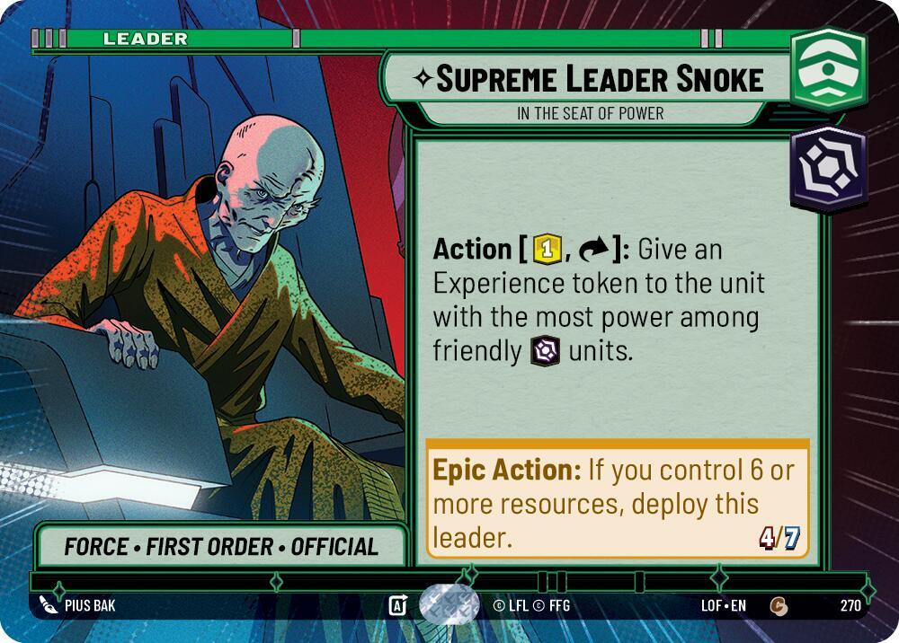Supreme Leader Snoke - In the Seat of Power (Hyperspace) Front